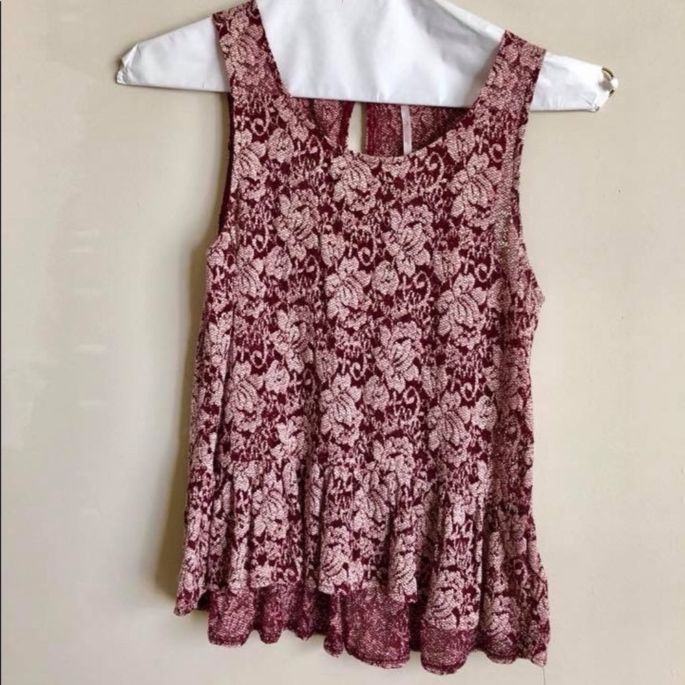 Free People Lace Peplum tank